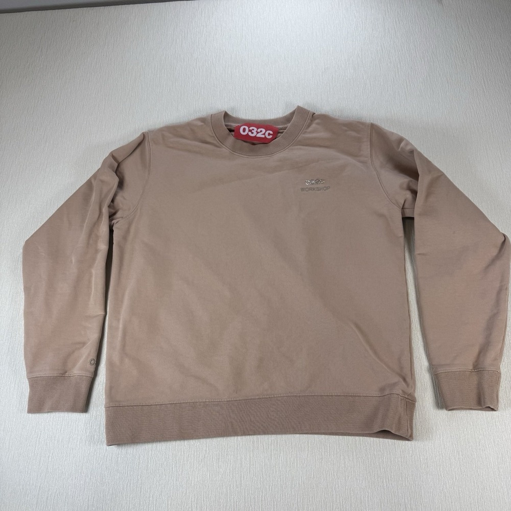 032C WORKSHOP‎ Men Swarovksi Crystal Embroidered Crew Neck Pullover Sweatshirt S